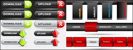 Web Design button navigation bar vector material