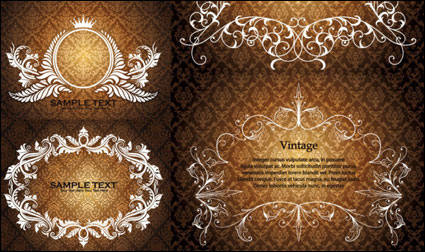 Ou luxuriant lace pattern vectors