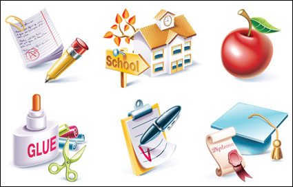 School theme icon vector material
