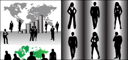 Business people silhouette vector of material
