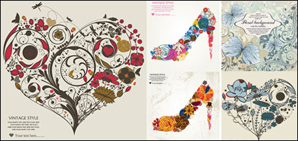 Pattern consisting of high heels and hearts vector material