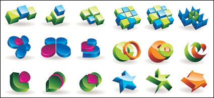 Three-dimensional graphics icon vector material