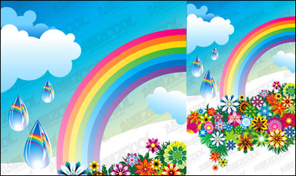 Rainbow colorful flowers