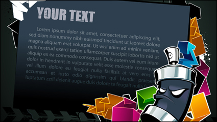 Cool text box black background vector material -2