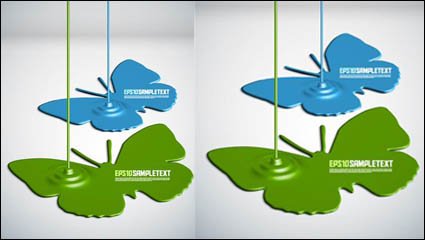 Paint drip shape design background vector material -5