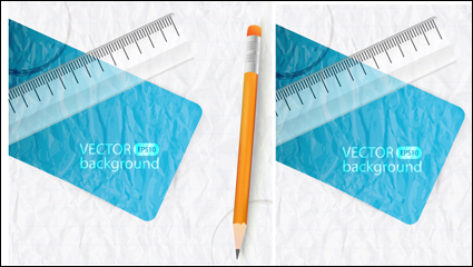 Realistic learning stationery 03 - vector