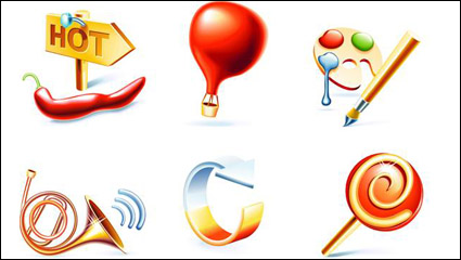 Stylish the stereoscopic living icon vector material -1