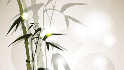 Ink bamboo vector material 