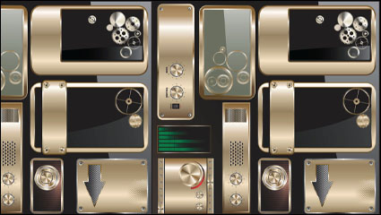 Refined metal icon vector material -01