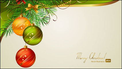 Beautiful Christmas background 01 - vector material