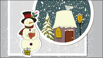 The exquisite Christmas greeting card - vector material