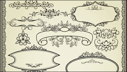 European-style lace pattern 04 - vector material