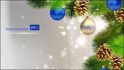 The exquisite Christmas ball background 01 - vector material