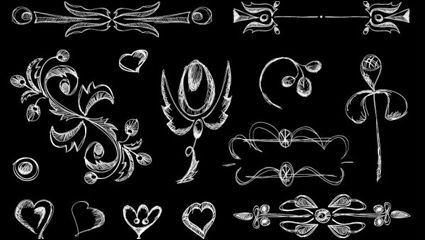 European-style lace pattern line draft 02 - vector material