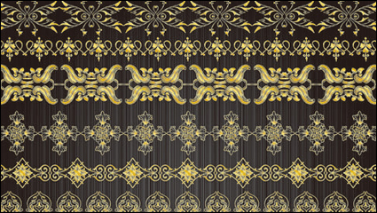 Gold lace pattern 01 - vector material