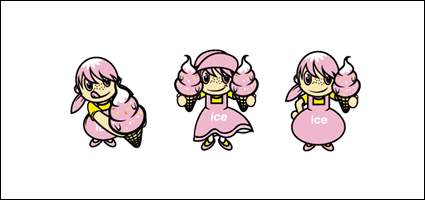 The role of ice-cream girl vector material