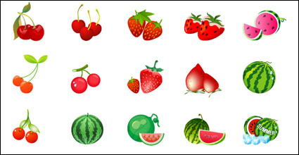 Cherry strawberry watermelon vector material