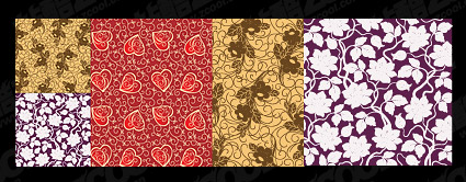 The beautiful tiled background patterns vector material