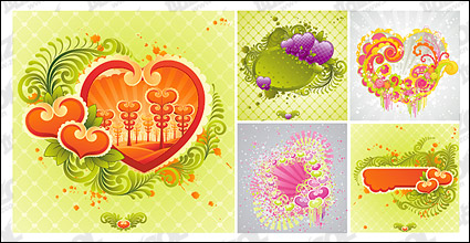 5, TrendUK heart-shaped elements vector material