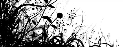 Black and white fashion Vector plant material