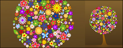 Colourful flowers composed of trees