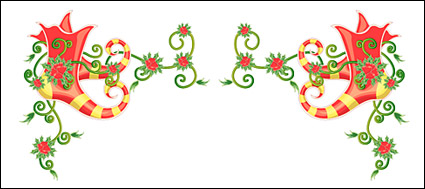 Christmas exquisite lace Vector material-12