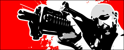 Shooting figure vector material